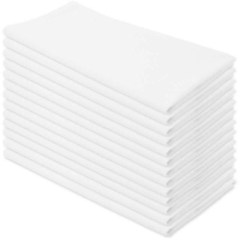 Aunti Em's Kitchen Flour Sack Dish Towels - Natural Cotton for Embroidery and Drying Glass, Hand, Dinnerware - Plain, Thick, Zero-Lint - Highly Absorbent - Set of 13, 27 x 27 Inch, White - Image 1